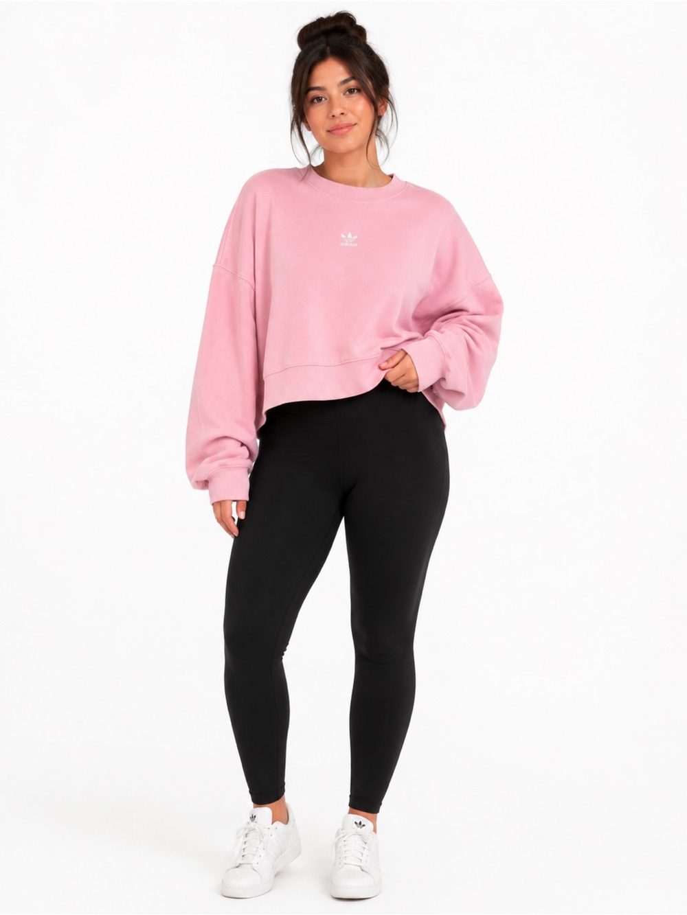 adidas Light Pink Cropped Crewneck Sweatshirt